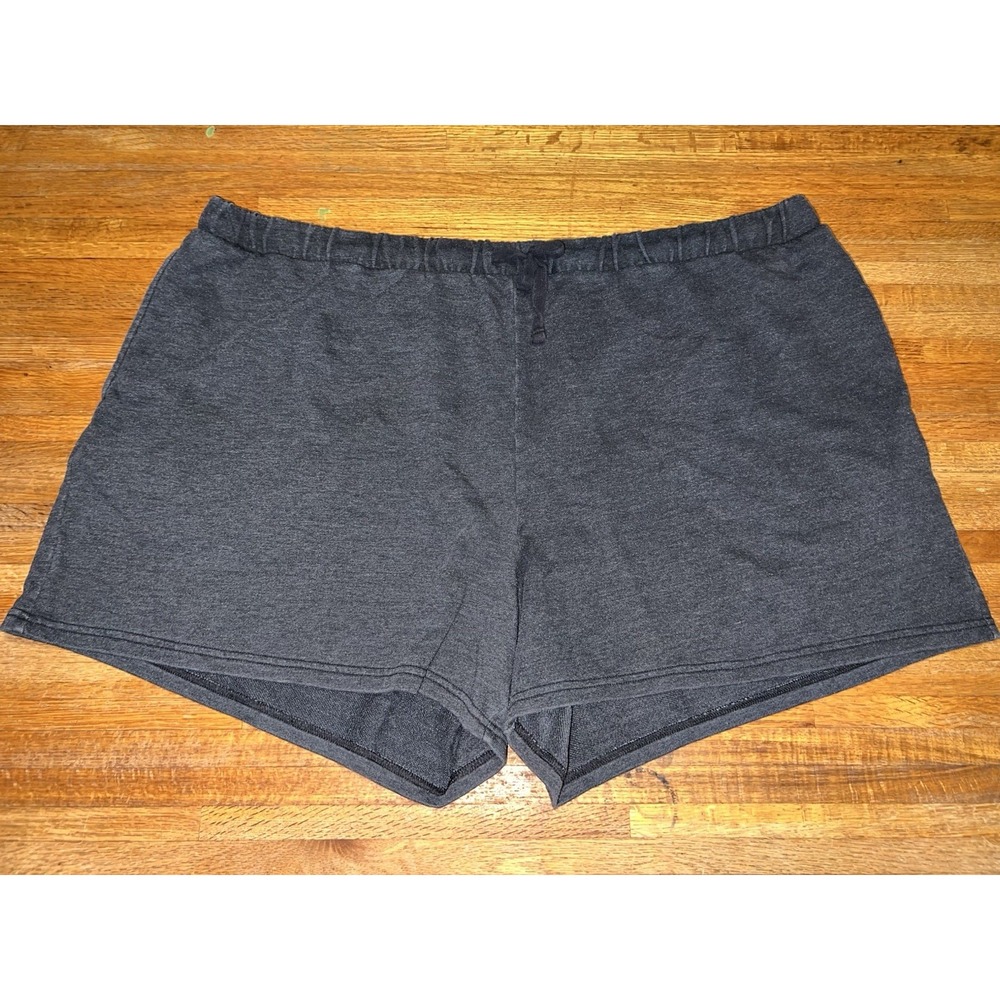 Terra & Sky Women 3X (24W-26W) Charcoal Gray Knit Plus Pull On Draw String Short